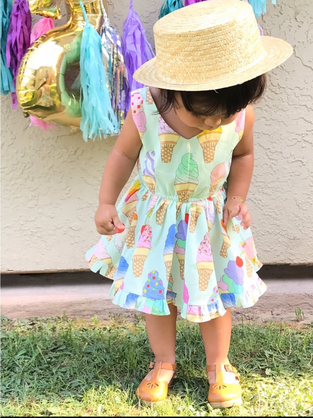 Ice Cream Print Sundress - 2t Pastel Colors